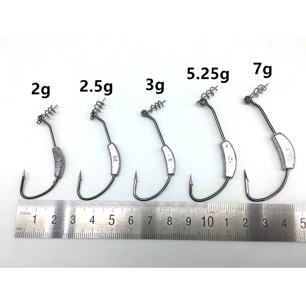 Hộp 25 Lưỡi Câu Cá Bằng Chì Nguyên Khối Kèm Móc Lò Xo Mềm Mại Tiện Dụng