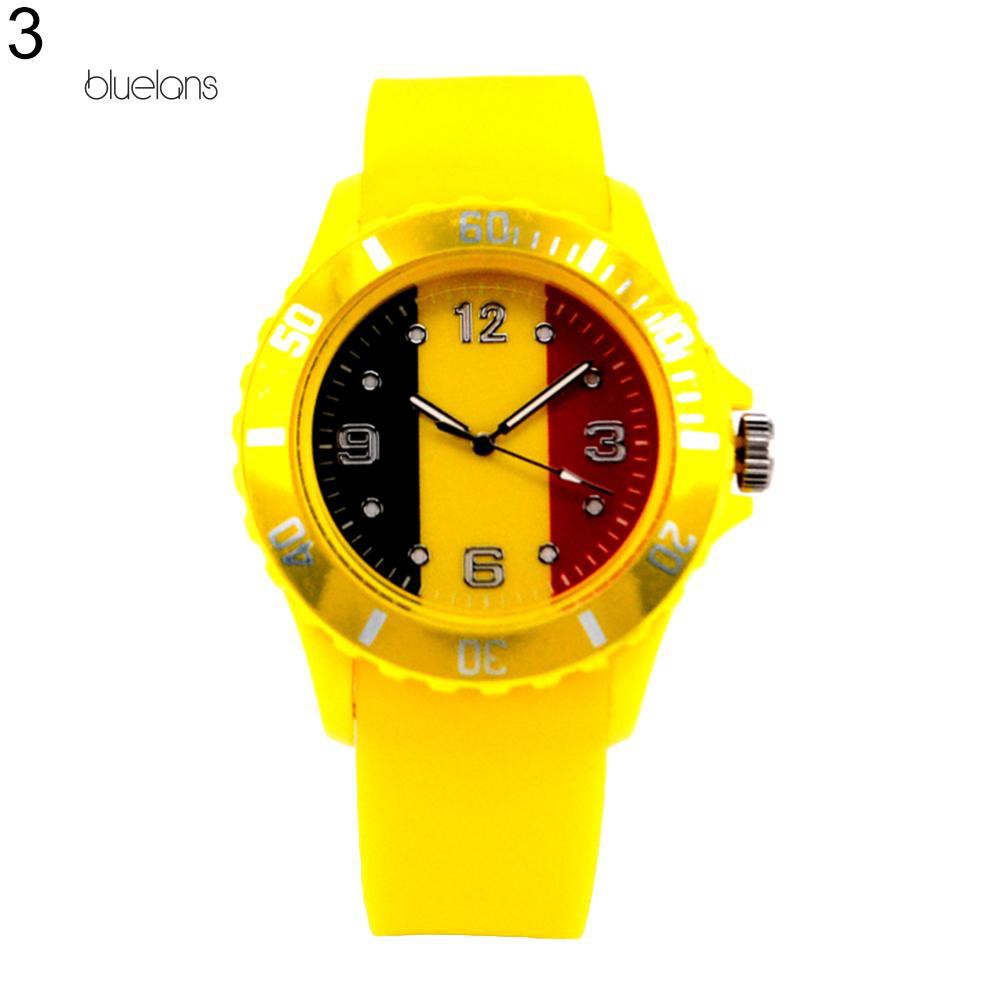 Đồng hồ dây Silicon hình lá cờ độc đáo