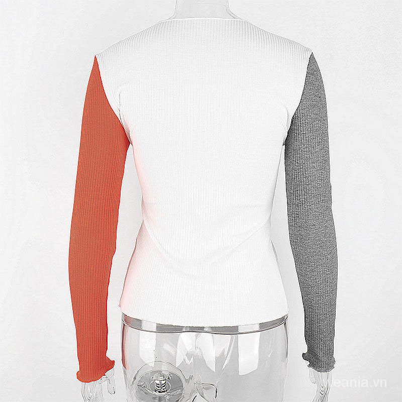 Áo kiểu tay dài thiết kế xẻ tà màu sắc độc đáo thời trang dành cho nữ