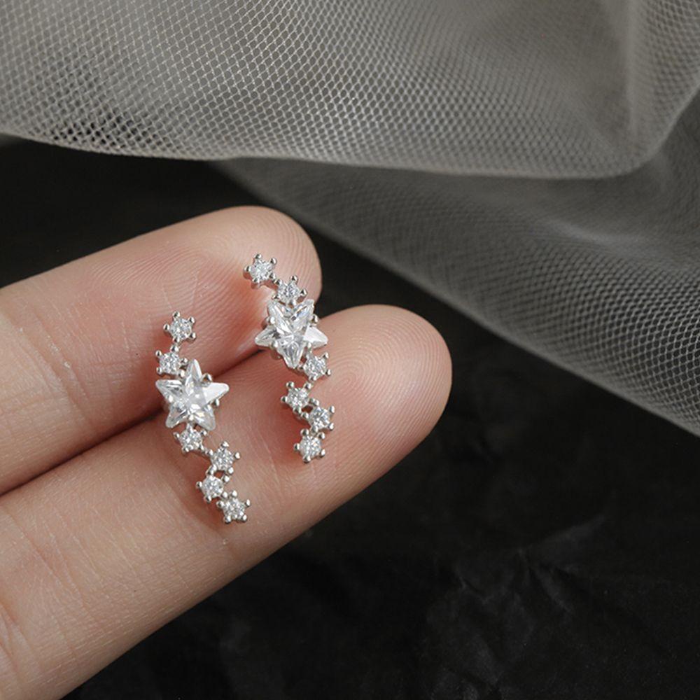 1 Khuyên Tai Dạng Hạt Cong Hình Ngôi Sao Có Ốc Vít Lưng