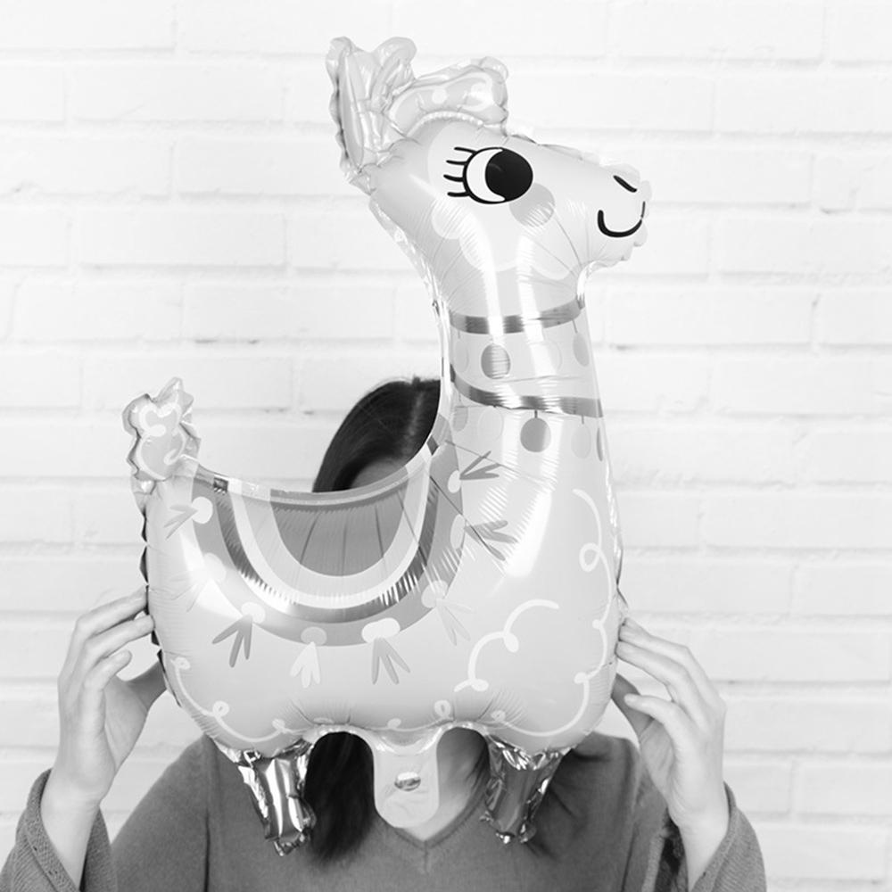 1 Bong Bóng Bạc Hình Lạc Đà Alpaca Dễ Thương Trang Trí Lễ Hội