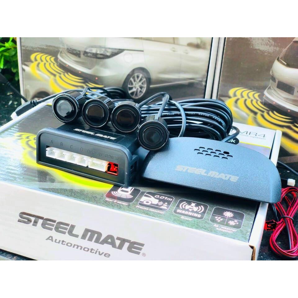Cảnh báo va chạm phía sau khu lùi xe ô tô, xe hơi - Cảm biến lùi 4 mắt STEELMATE MTSMR4, bảo hành 3 năm