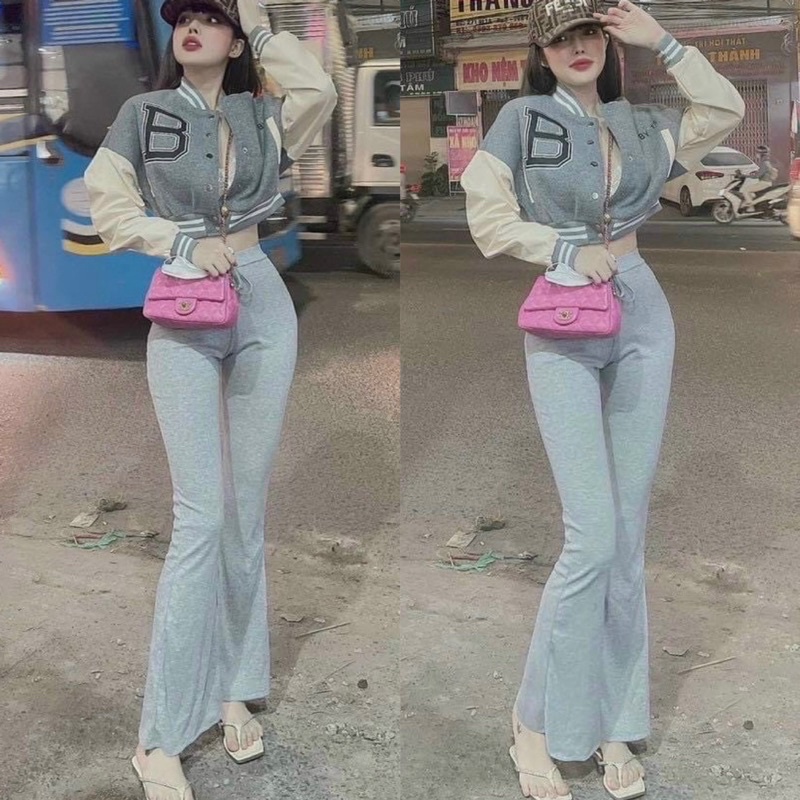 Quần thun ôm ống loe lưng cao HÀNG LOẠI 1 siêu hack dáng hot trend alohashop91