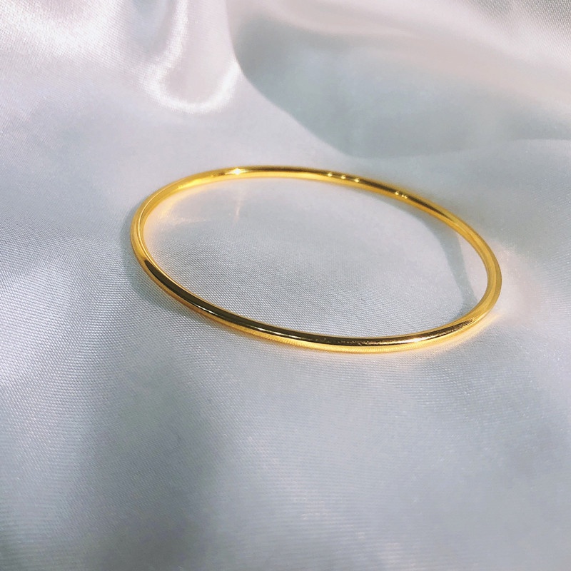Vòng tay nữ 100% titan nguyên chất không gỉ mạ vàng 18k phong cách thời trang thanh lịch