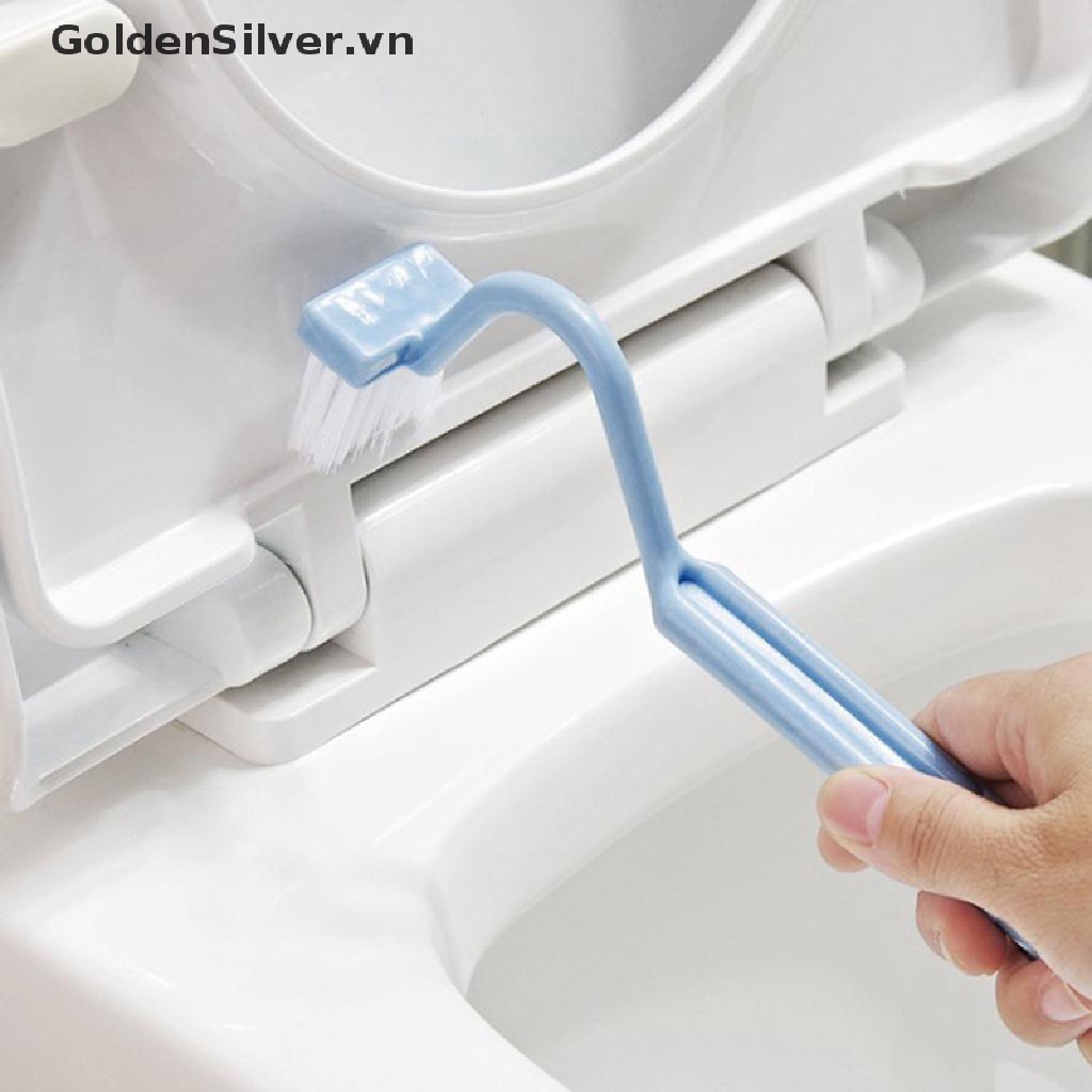 Bàn Chải Cọ Rửa toilet Tay Cầm Dài Hình Chữ V Màu Vàng Kim