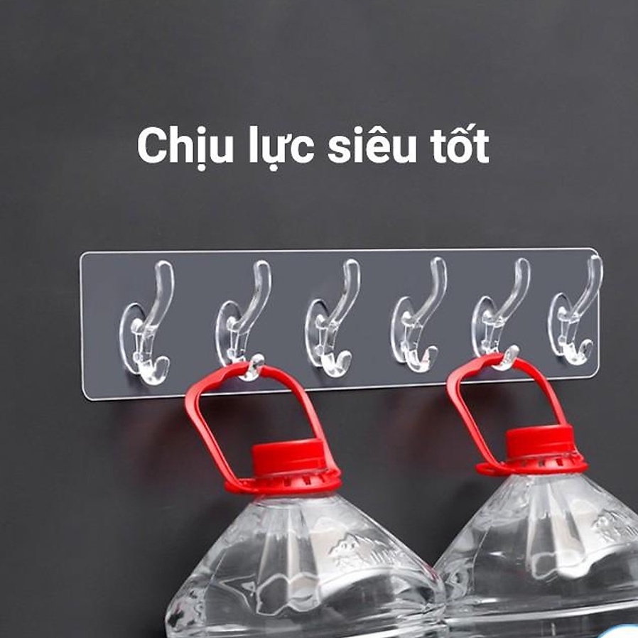 Móc Treo Quần Áo Dán Tường 6 Chấu - Treo Khăn Lau, Đồ Dùng Nhà Bếp, Phòng Tắm Đa Năng