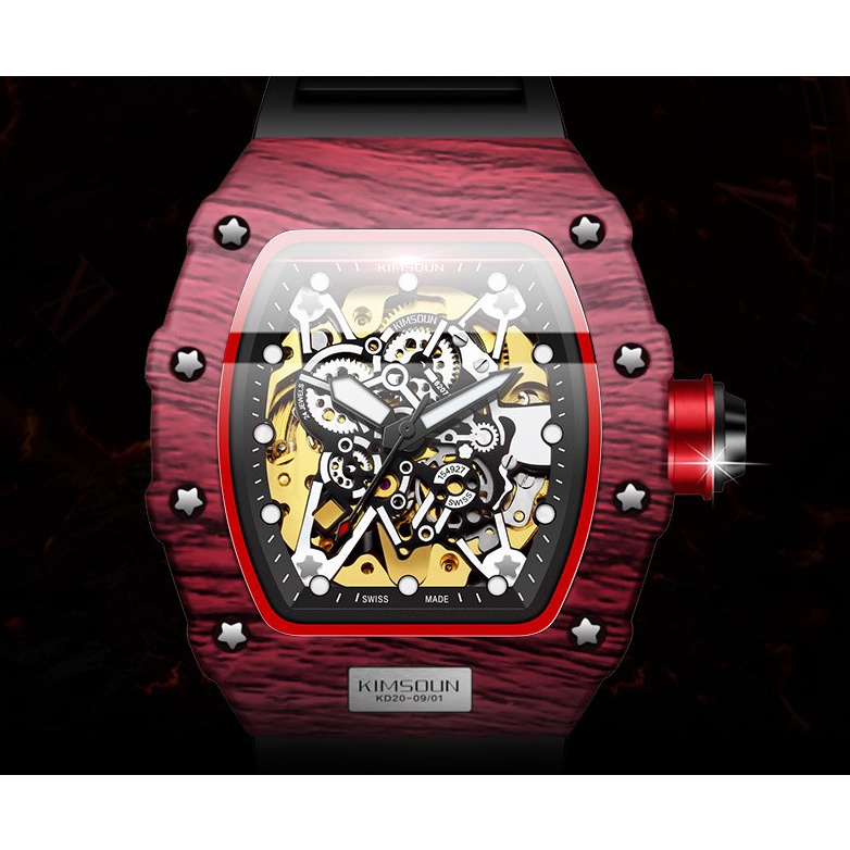 Đồng hồ cơ nam lộ máy chính hãng automatic tự động dáng thể thao bền bỉ KIMSDUN K-2012A