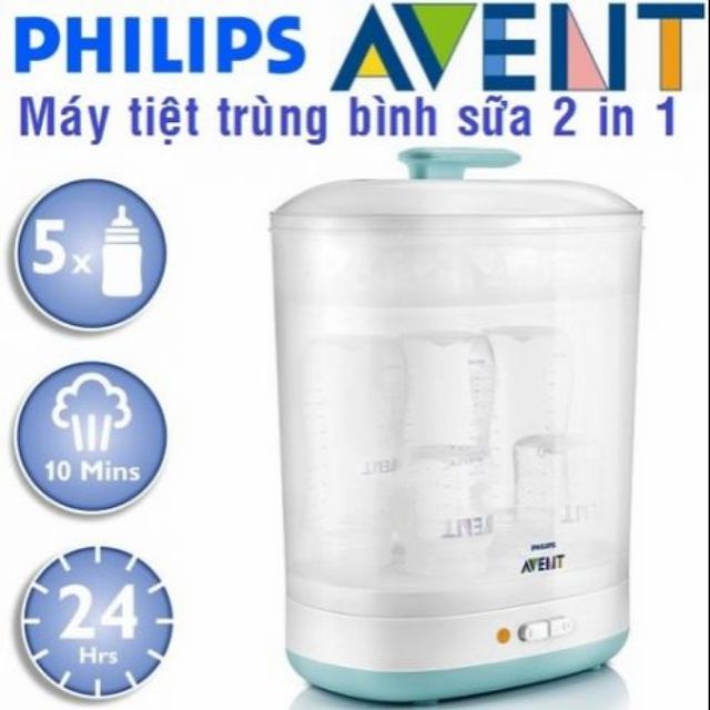 Máy tiệt trùng Philips Avent 2 in 1 Chính hãng BH 2 Năm