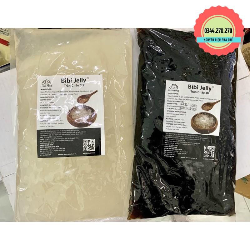 Trân châu 3Q Bibi Jelly - Topping dùng sẵn - Túi 2kg -