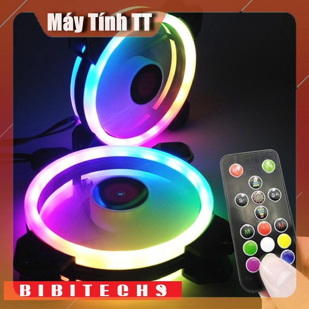 Bộ 3 fan led tản nhiệt RGB Tặng Bộ Hub Kết Nối Nguồn Và Điều Khiển - Máy tính TT