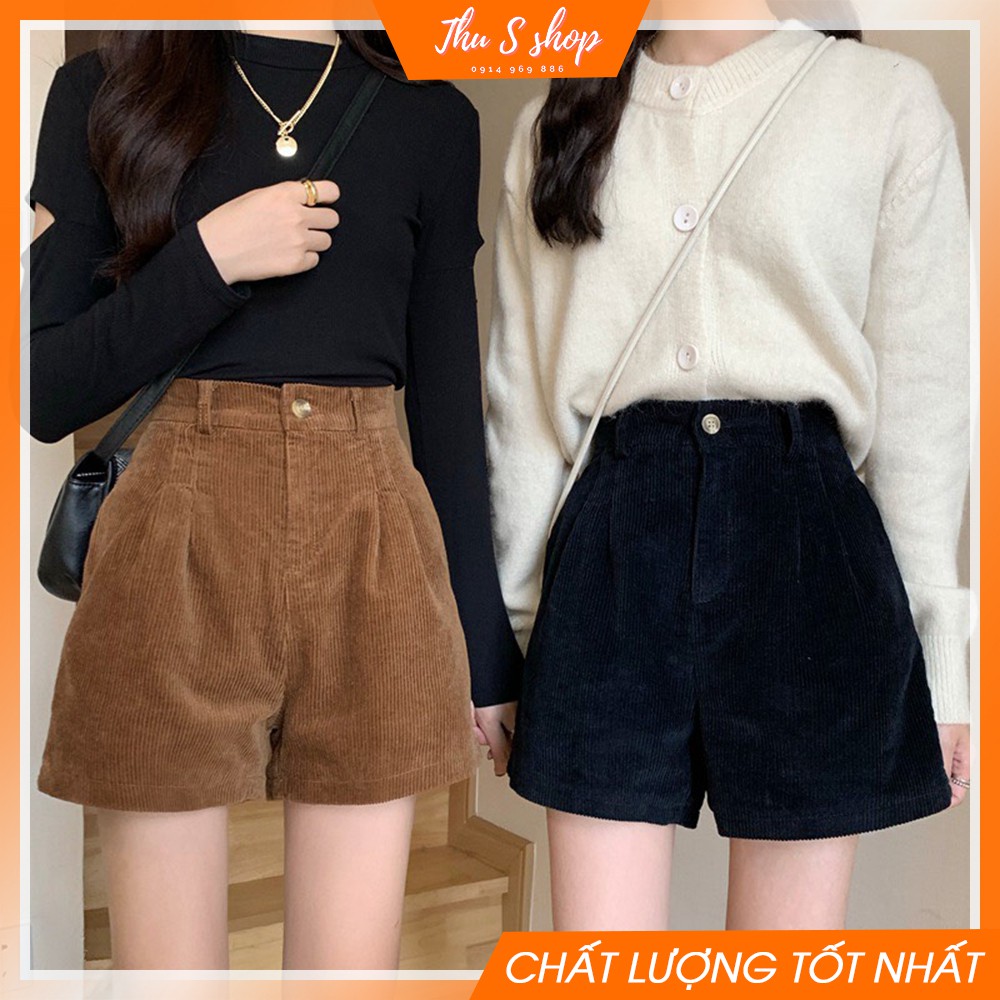 Quần Short đùi THUS chất nhung tăm mịn thời trang [Đai thắt lưng da mua kèm Quà tặng] Q1K01 | BigBuy360 - bigbuy360.vn