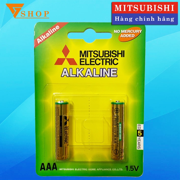 Pin AAA Mitsubishi Electric Alkaline Chính Hãng Vỉ 2 Viên