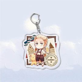 Móc khóa HETALIA ver TEM anime chibi mica trong acrylic xinh xắn độc đáo