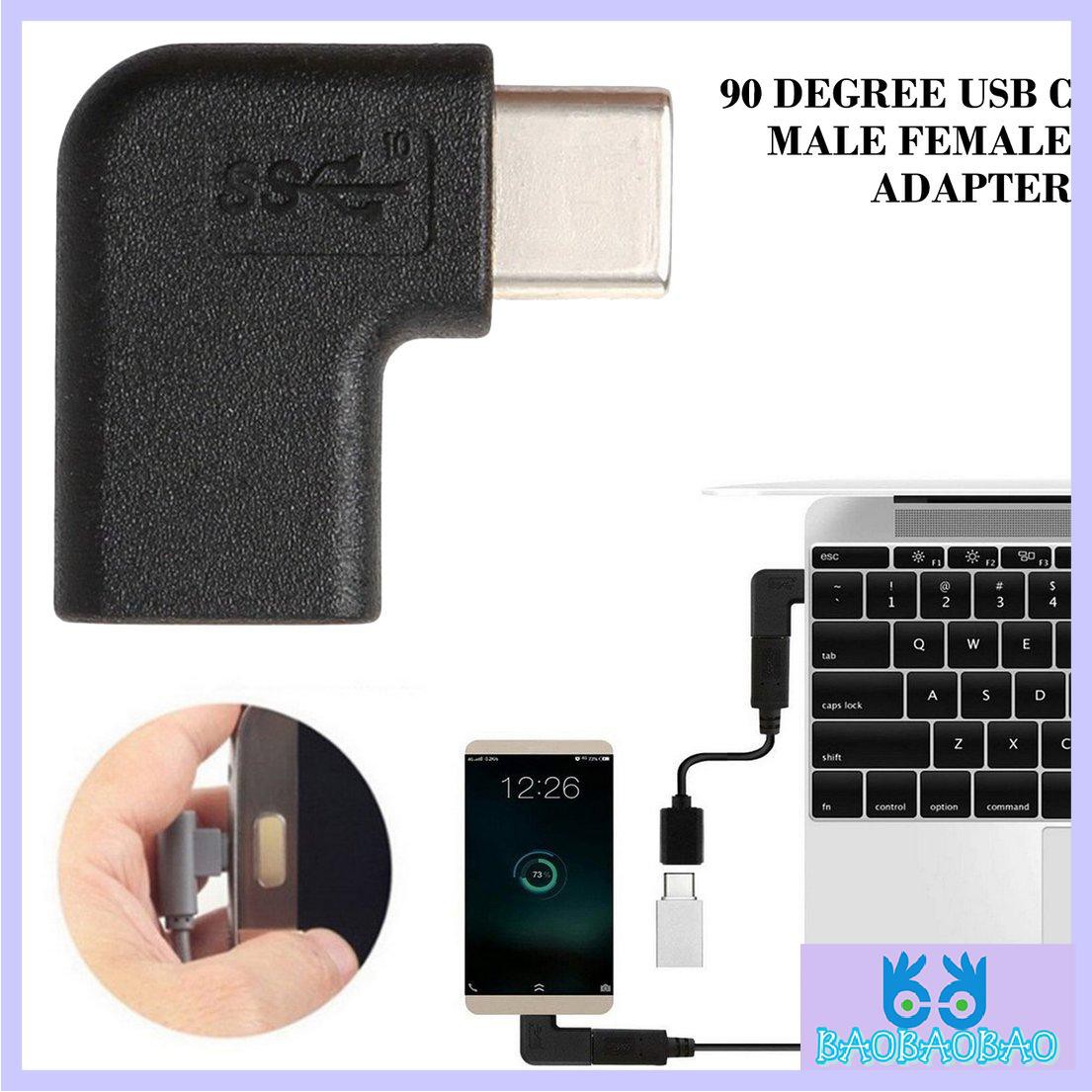 Set 2 Đầu Chuyển Đổi Usb Type C Sang Đầu Cái 90 Độ Tiện Dụng