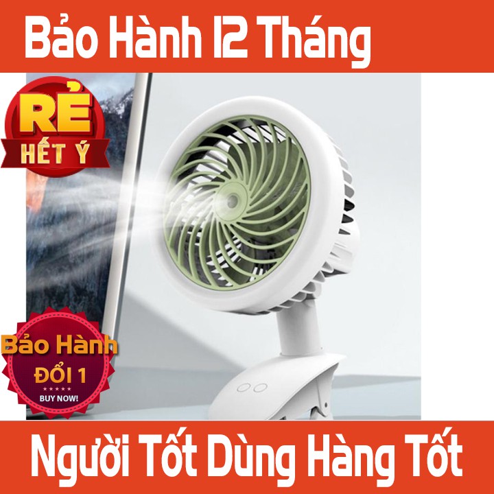 Quạt Tích Điện Để Bàn Mini Phun Sương [Bảo Hành 12 Tháng]