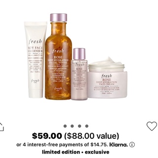 [SALE 30%] Set 4 món dưỡng Fresh Rose Deep Hydration Routine