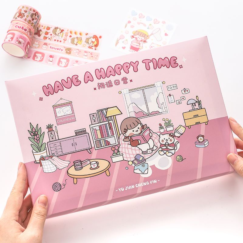 Bộ Sticker Dán Trang Trí Sổ Tay Hình Cô Gái Xinh Xắn