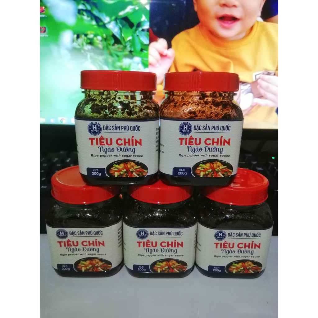 5 HỘP Tiêu chín ngào đường - H Pepper - Hộp 200g - Đặc sản Phú Quốc