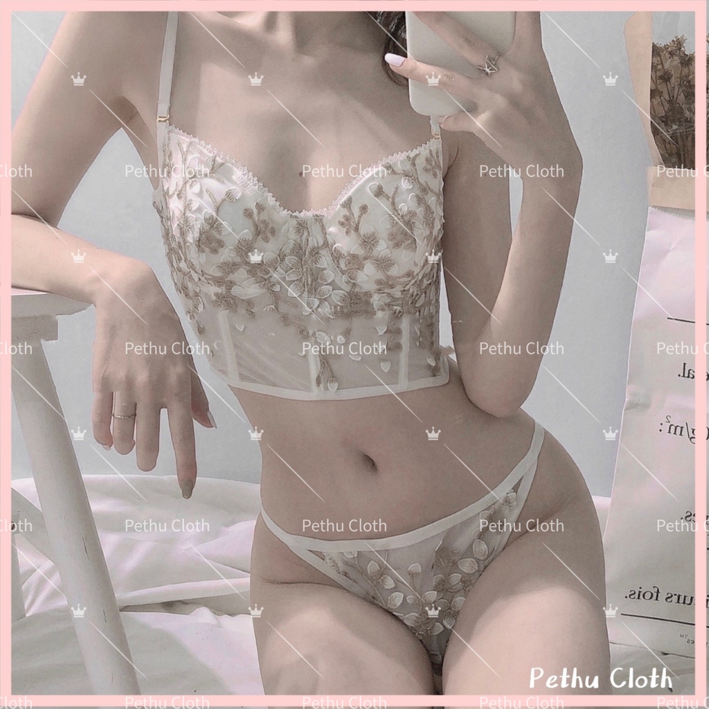 ( Q1,HCM）Sexy Áo lót Bra ren nữconrset viền cổ điển đệm mỏng có gọng nâng ngực--A02