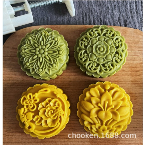 Khuôn trung thu 4 mặt hoa 150gr