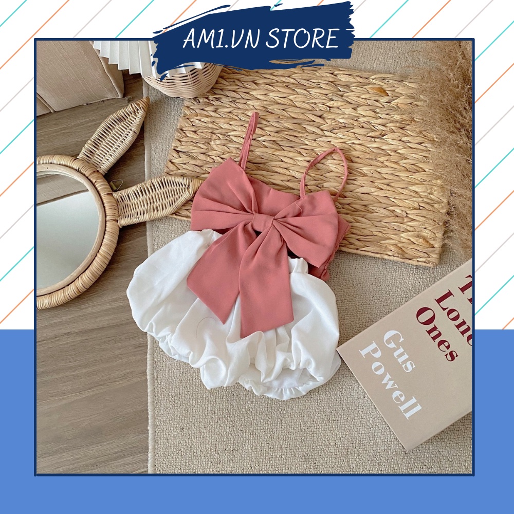 ( 8-20kg ) Đồ bộ bé gái 2 dây nơ xinh xắn AM938 - Quần áo trẻ em TTR18