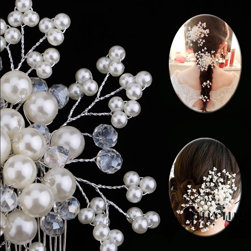 GETNOIVAS Lược cài tóc ngọc trai thanh lịch cho cô dâu