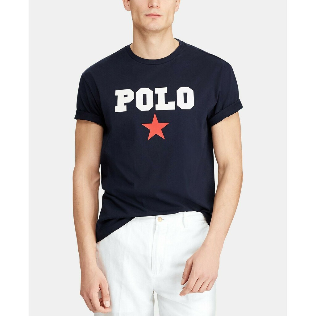 Camiseta Polo Ralph Lauren Classic Fit Gráfica Americana Azul Nav