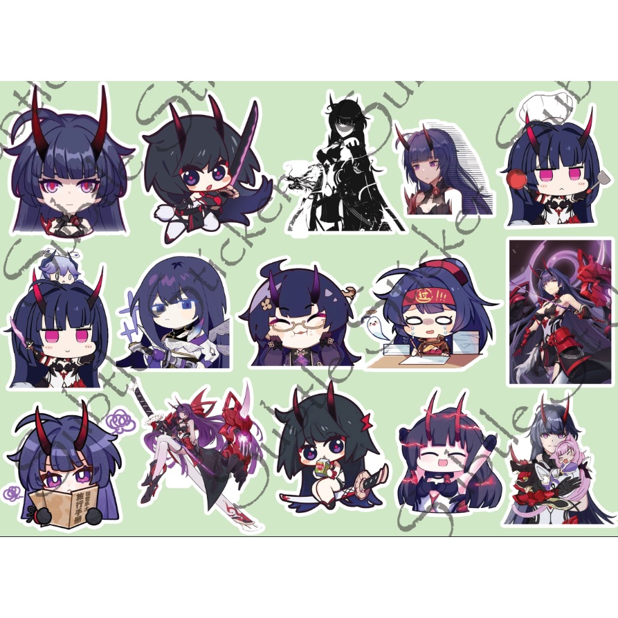 - Set 10/15 Sticker HoT / Herrscher of Thunder-Raiden Mei game Honkai Impact hình dán trang trí siêu đẹp