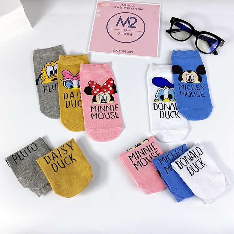 Set 5 Đôi Tất Vớ Nữ Cổ Ngắn In Nhân Vật Hoạt Hình Dễ Thương TNG43