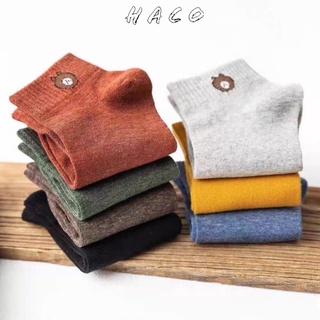 Combo 10 đôi tất gấu cổ ngắn họa tiết Brown tặng kèm túi đựng
