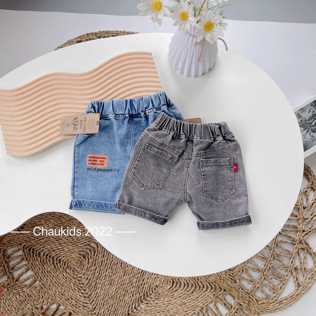 Quần bò Jeans cho bé trai Kidbabyonline K105- quần short bò cho bé trai từ 7-20kg