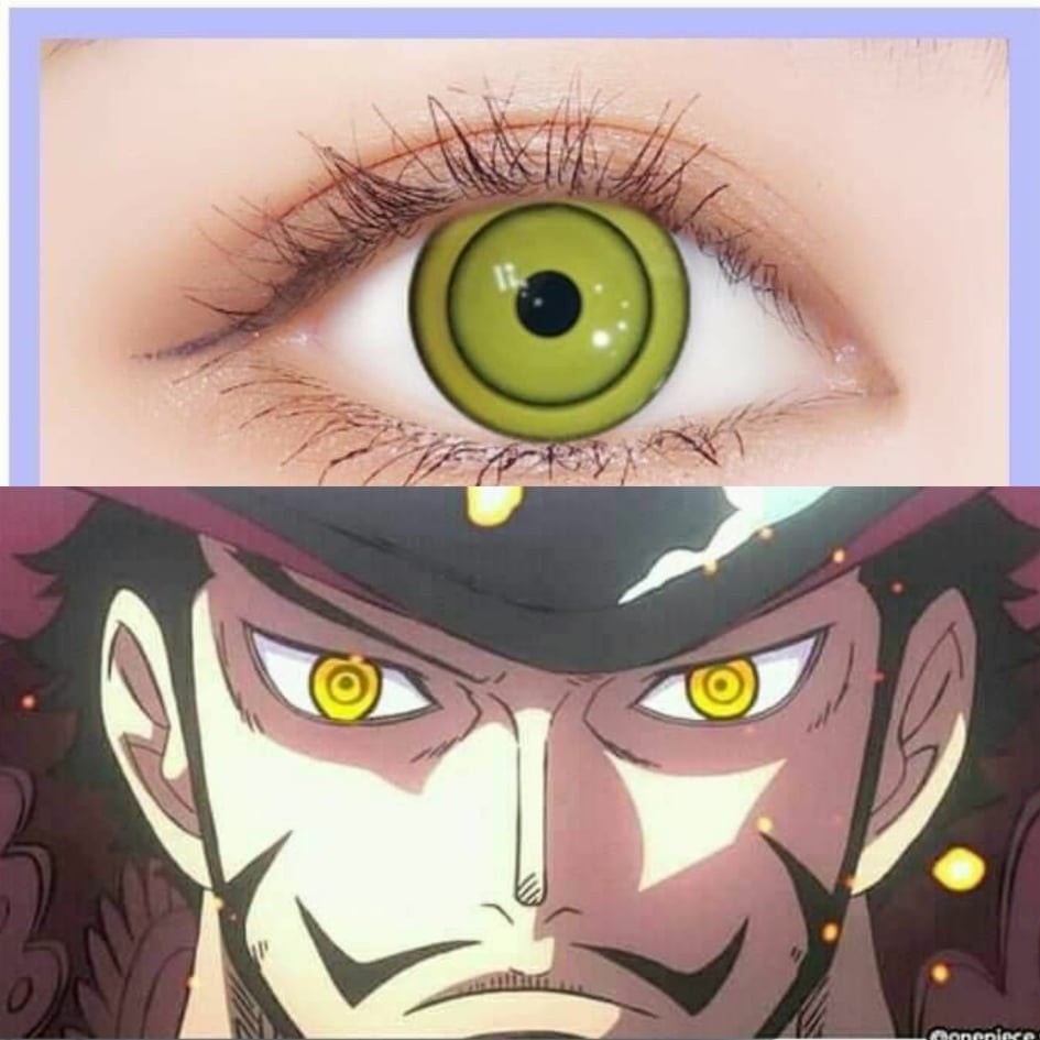 Kính áp tròng cosplay vàng 2 vòng - Lens cosplay nhân vật Makima Chainsaw man & Mihawk One Piece