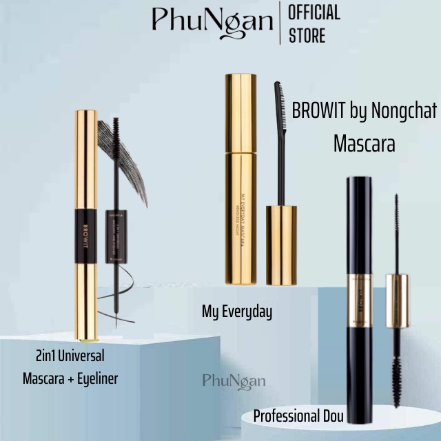 (Sẵn 3 loại-1 đầu, 2 đầu)Chuốt mi Mascara Nongchat hãng BROWIT Thái Lan (2in1 Universal, Professional Dou, My Everyday)