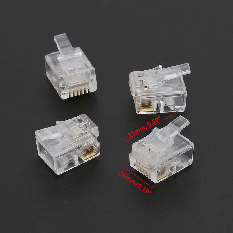 Set 100 Dây Cáp Mô Đun RJ12 6P6C Cho Đầu Điện Thoại Chuyên Dụng