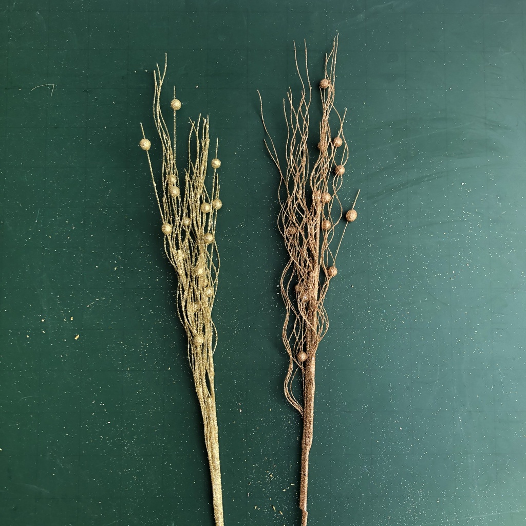 Cành quả phủ nhũ kim tuyến lấp lánh trang trí lọ hoa, làm oản, vòng nguyệt quế giáng sinh, gắn cây thông Noel