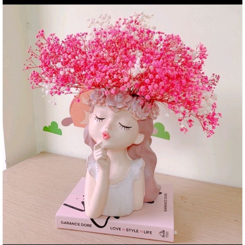 Bình hoa cô gái. bình hoa decor dùng trang trí nhà cửa cắm hoa lụa .hoa giả.hoa khô .
