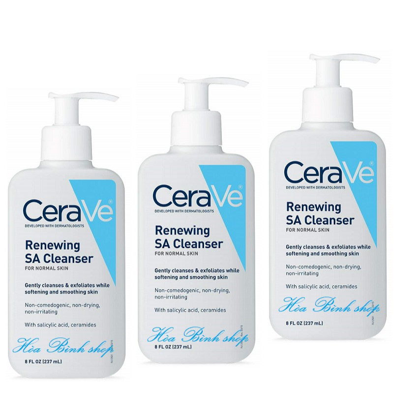 [Hàng USA] Sữa rửa mặt ngừa mụn & se khít lỗ chân lông CeraVe Renewing SA Cleanser (237ml)