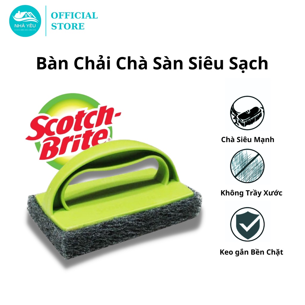 Bàn Chải Chà Sàn Phòng Tắm,Phòng Vệ Sinh 3M Scotch Brite Cao Cấp-Không Trầy Xước