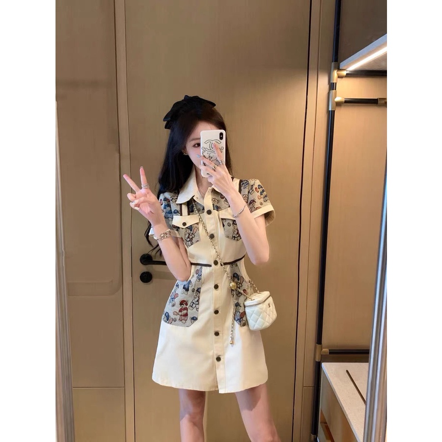 MUEL Original ~ Dress Summer Dress 2022 New Women's Fashion Temperament Joker Retro Hong Kong Taste ins