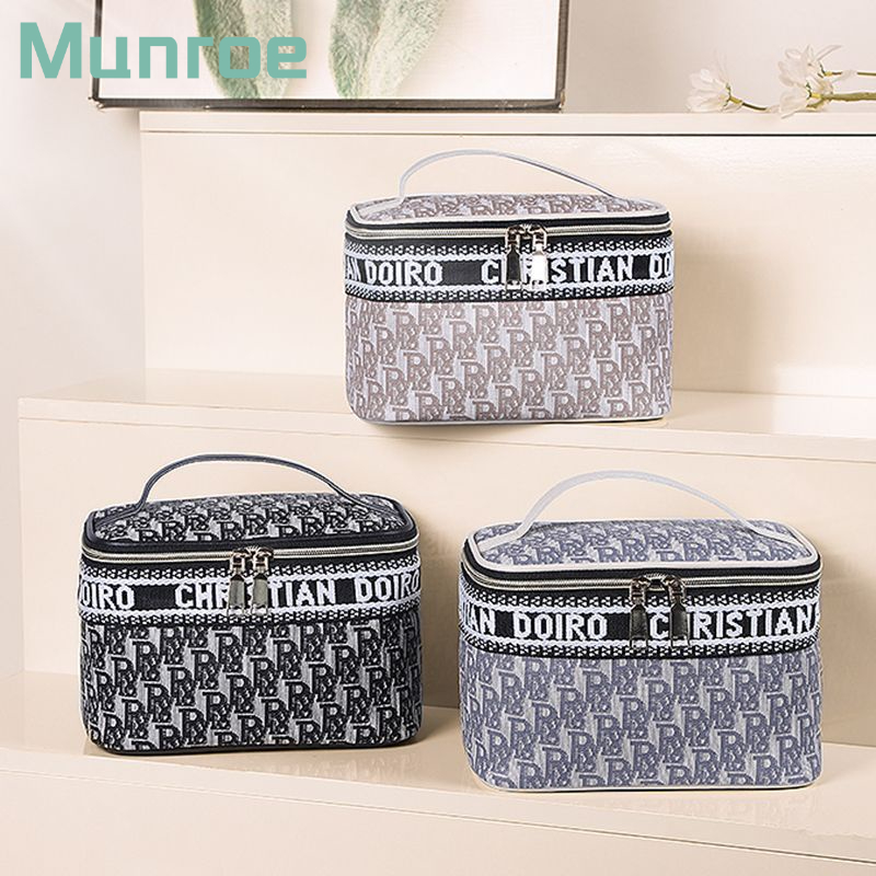 Munroe Túi Đựng Mỹ Phẩm Da PU Chống Thấm Nước Sức Chứa Lớn Tiện Dụng