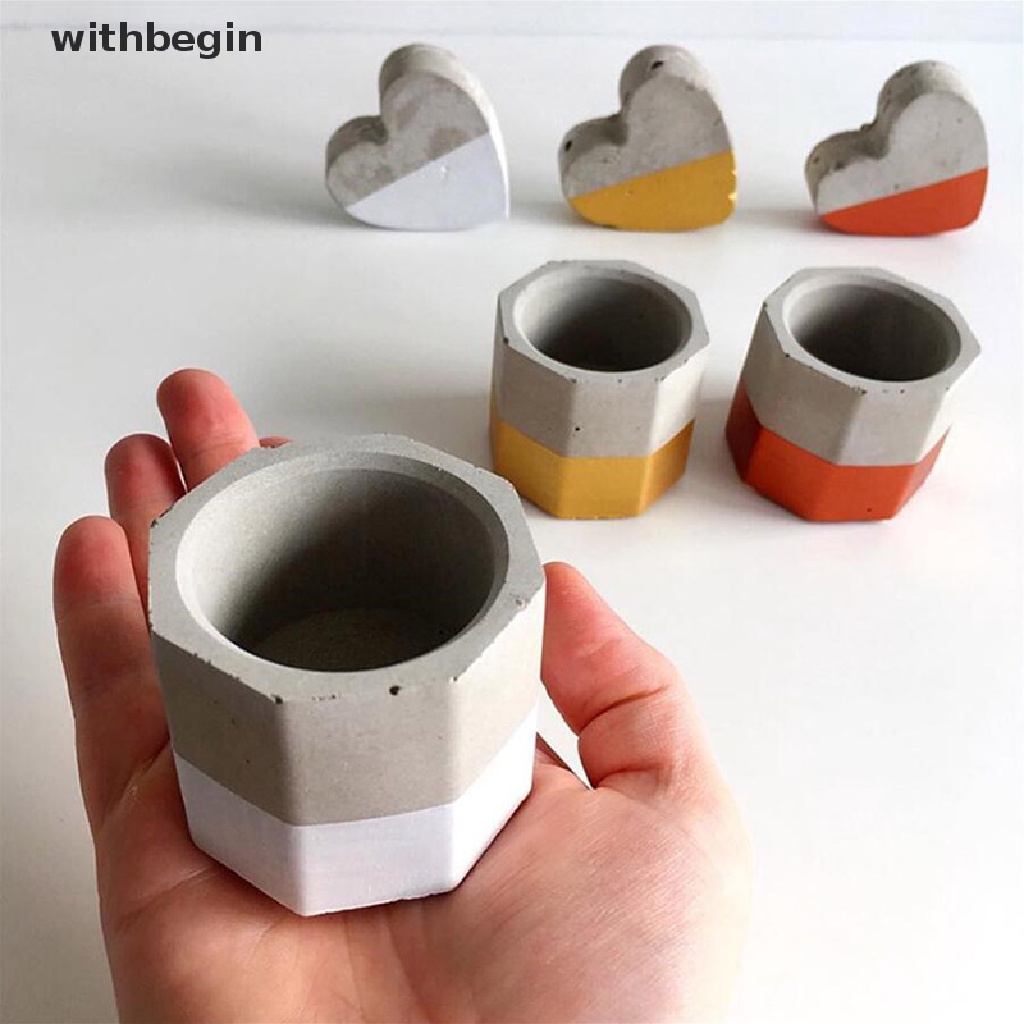 【WIT】 3 Cavity Silicone Pot Mold Clay Concrete Succulent Flower Cement Pot Cup Mould .