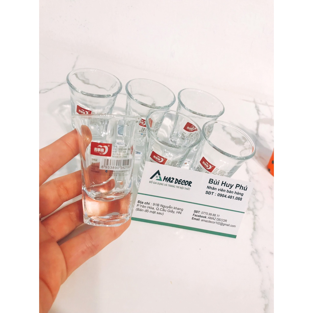 GIÁ SỈ TẠI XƯỞNG  Bộ 6ly uống rượu nhỏ 35ML cao cấp DELI GLASSWARE  thủy tinh đế dày đẹp cao cấp giá rẻ   EY3002