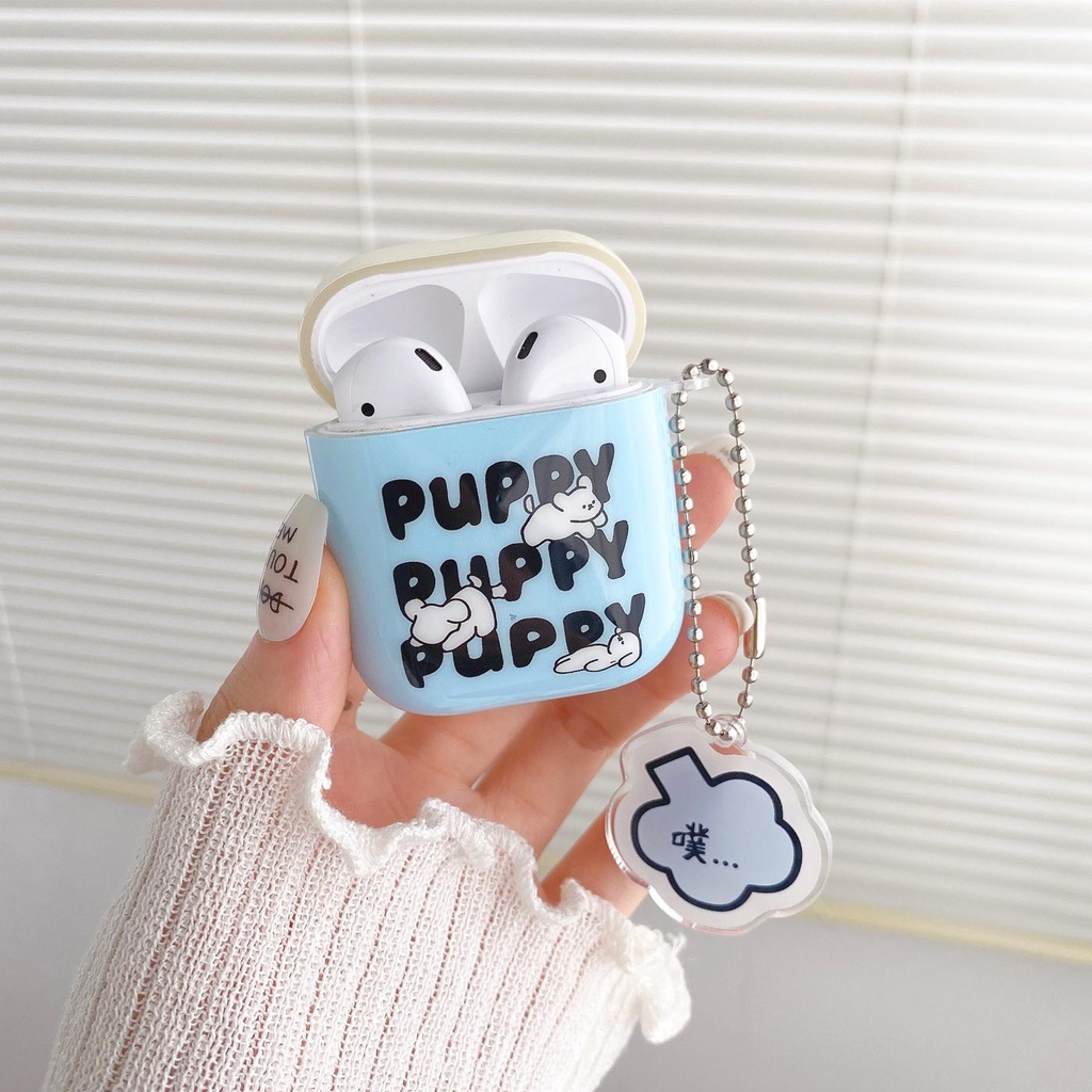 Vỏ Bảo Vệ Hộp Sạc Tai Nghe Bluetooth Không Dây AirPods 1 2 pro 3 2021 gen3 Bằng TPU Silicone Mềm Chống Rơi Hình Cún Dễ Thương