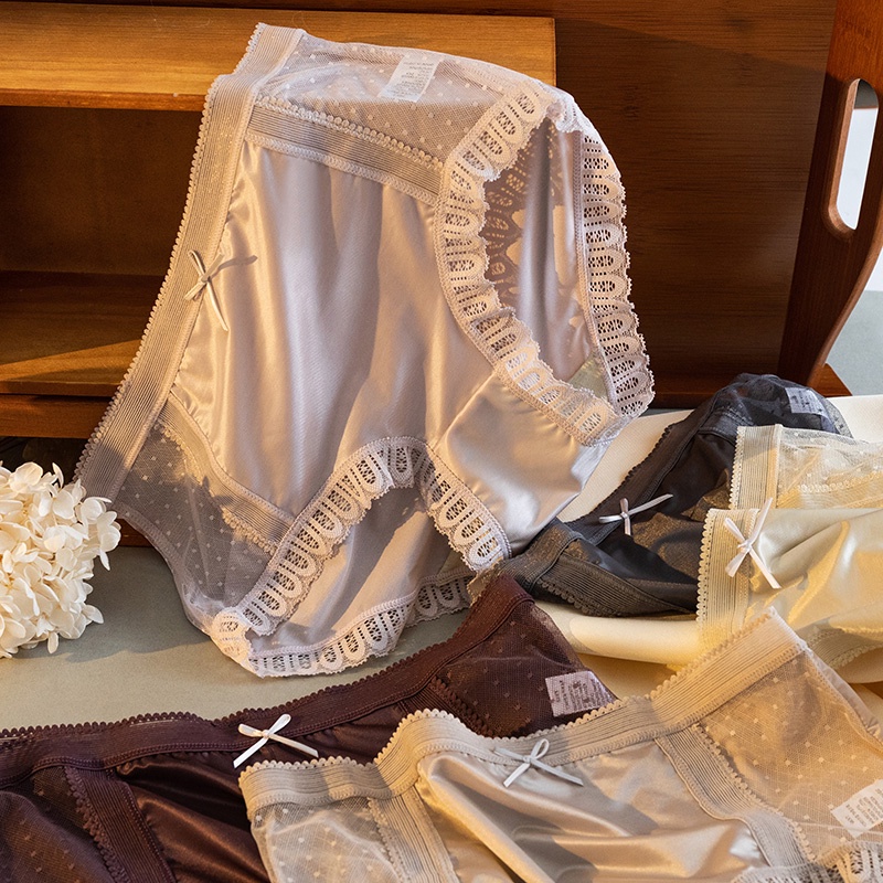 Set 4 Quần Lót Ren Lưng Thấp Quyến Rũ Cho Nữ MM3708