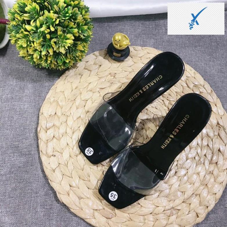 Dép Guốc Quai Trong Gót Pha Màu 8 Phân Hàng VNXK Max Đẹp Cho Nàng Xinh
