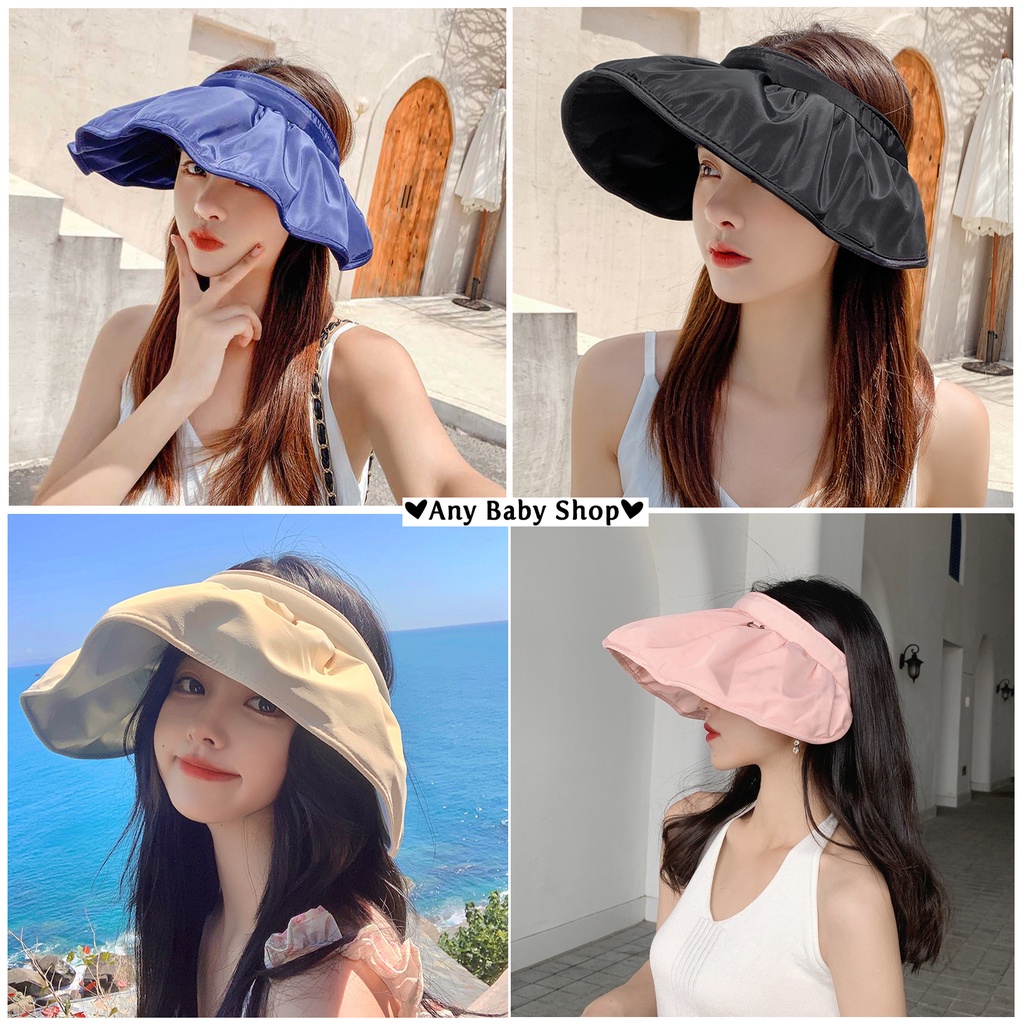 Mũ đi biển đi chơi nửa đầu vành to rộng-gấp gọn thành băng đô cài tóc cho bạn nữ nhiều màu cưc xinh(hàng có sẵn) ❣❣