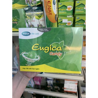 Kẹo Ngậm Thảo Dược Giảm Ho, Đau Rát Họng & Khàn Tiếng Eugica Candy (Hộp 100 Viên)
