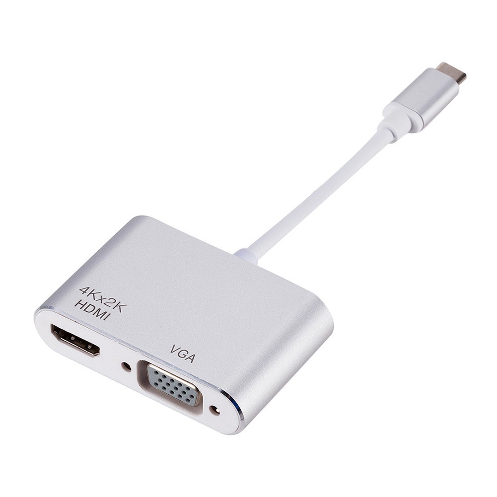 4K 30HZ USB 3.1 Type C To VGA HDMI Converter Port HUB For Mac-Pc