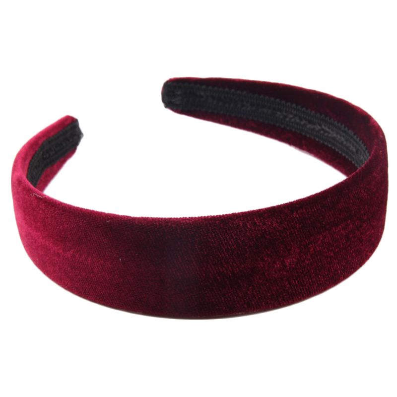 Băng Đô Vải Nhung Bản Rộng Màu Trơn Phong Cách Đơn Giản Cho Nữ