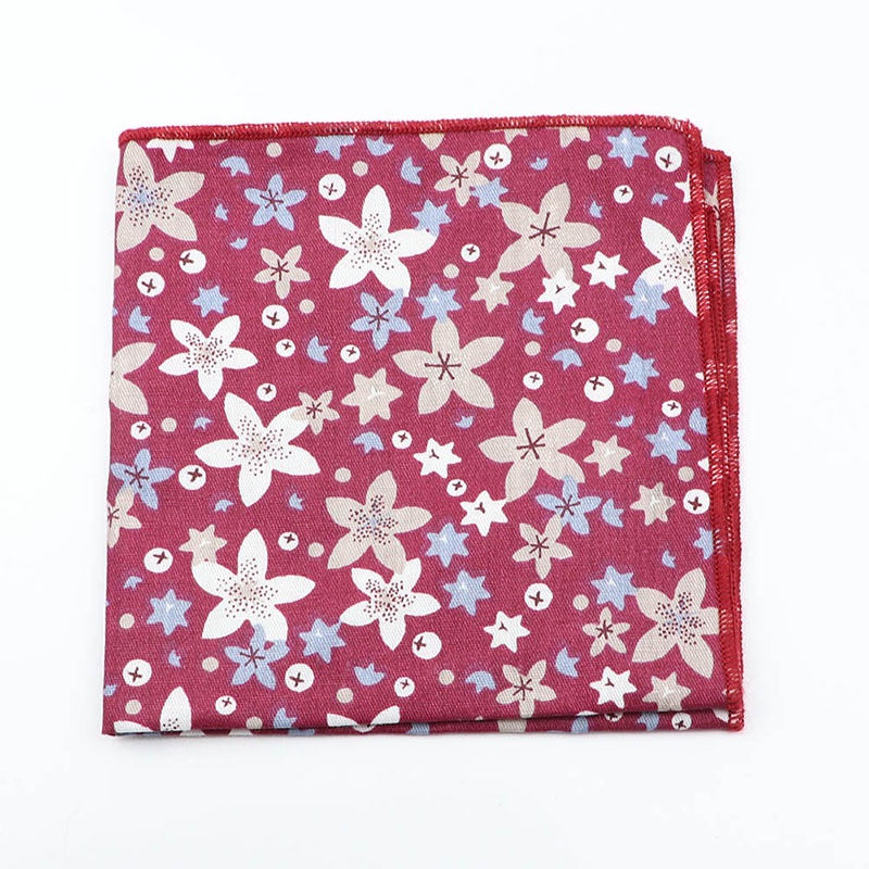 Khăn Tay Cotton Vuông In Hoa Bỏ Túi Phong Cách Cổ Điển Mới Cho Nam Nữ